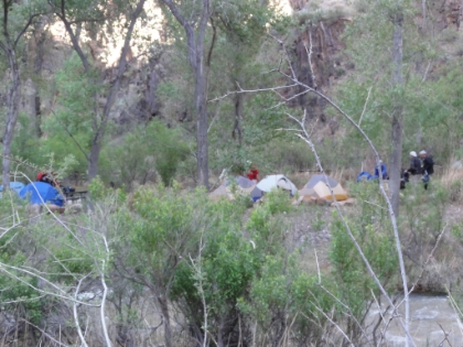 Bright Angel campground. It's a skinny row of tightly packed campsites alongside the creek.