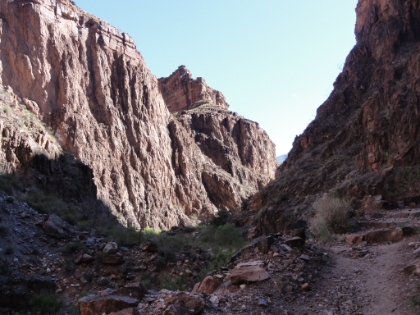Reaching the end of The Box. You can see one of the telephone poles at the bottom, which is part of the historic telephone line running to Roaring Springs. It runs the entire length of The Box. Historic or not, I wish they would remove them.