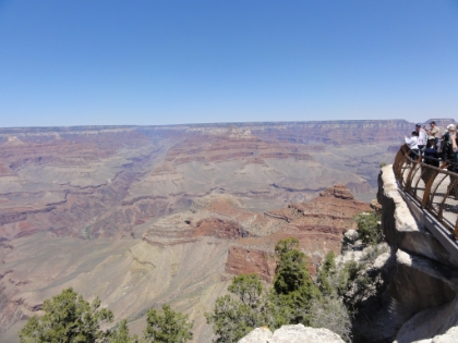Looking out from Mather Point on the east end of Grand Canyon Village. We're definitely feeling the effects of our adventures the day before, but overall we're moving pretty well.