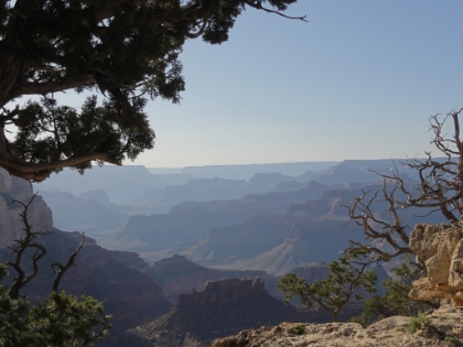 It's now almost 5:30pm and the low sun makes for some amazing views. Each layer fades further into the light haze, starting with The Battleship in the foreground, and ending some 90 miles away.