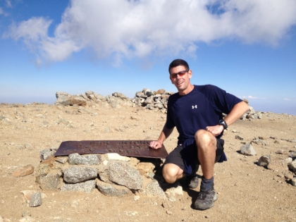 The good thing about having another human on the summit, is they can take a picture for you. He was probably wondering where the heck I had come from with no pack and no water.
