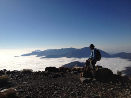 Back down to Pine Mtn where Dad strikes a pose.