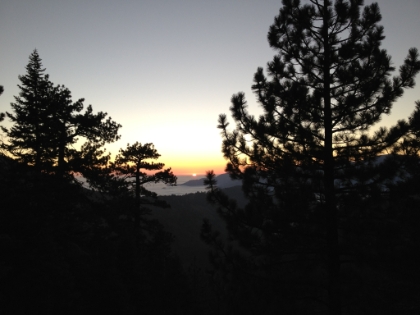 Last of the sun as it dips below the ocean of clouds. We would be putting the headlamps on soon.