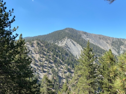 The imposing ridgeline leading to the top of Pine Mtn.