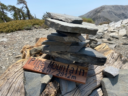 The sign now safely atop Pine Mountain!