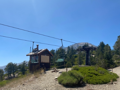 Top of the ski lift above the notch.