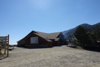 Down at the notch. I was tempted to buy something to drink at the lodge, but I didn't have any money with me, so that spared me the temptation. I also thought about refilling my water, but I was determined to keep this trek entirely self supported. That would turn out to be a bad idea.
