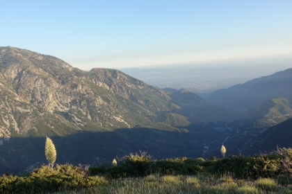Nice evening light on the valley as I head down fast. My mouth is so dry at this point that I can't even eat food. I had tried eating one of my bars, but I had to spit it out because I couldn't even smallow. So now I'm without food or water. I take a tiny sip of my protein shake every 1/2 mile or so and hope that will last.