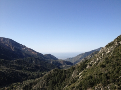 Starting to climb out of the canyon with a view of the valley below.