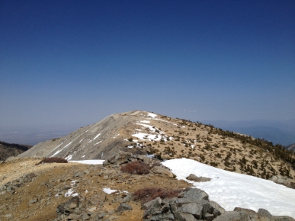 Made it. Here's the view looking back towards the main Baldy peak.
