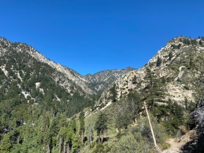 Climbing up the valley.