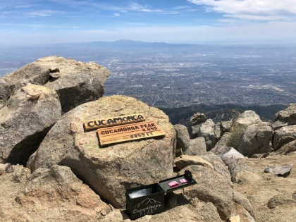 Made it. Cucamonga Peak at 8,859'. The last mile up to the peak is a solid climb.