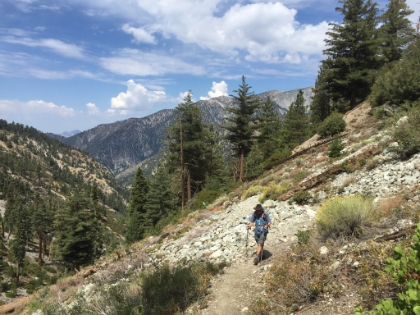 Starting to climb up out of the canyon towards the saddle.