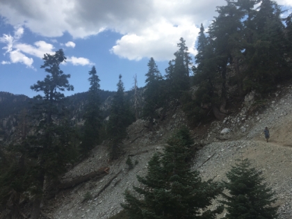 Heading back down as the clouds roll-in.