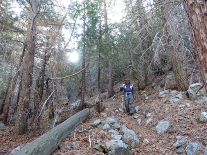 Descending down some great single track.