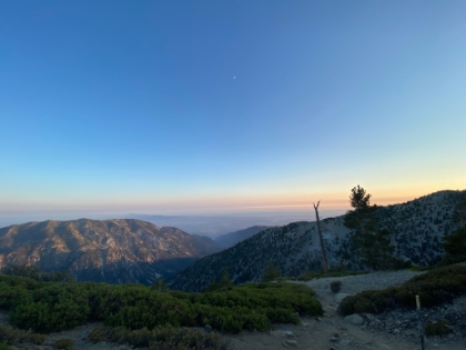 A look out towards the ocean with the moon already showing.