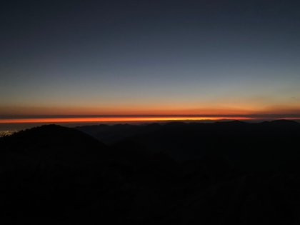 And just about all the way dark. Ready to start heading down.