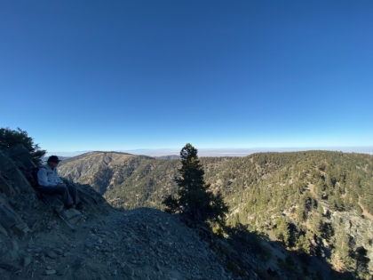 Dad decides to make this his turnaround point. He hangs out here while I try to hurry to the top of Pine Mountain and back.