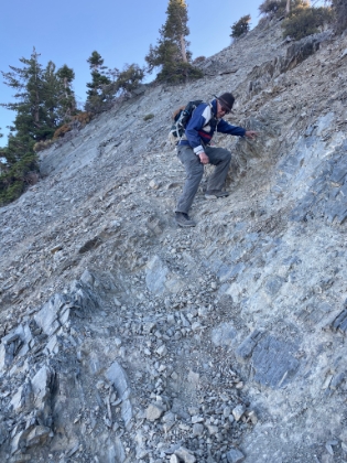 Going down this section is not much faster than going up.