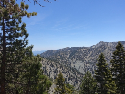A look down at Baldy Notch. You can barely see the small lodge at the top of the ski lifts.