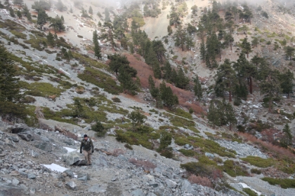 After lunch, we head a little bit further up the trail from the Ski Hut.