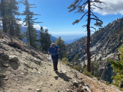 It's a steady, moderately steep climb. This is Dad's first time at altitude since turning 82. No problem!
