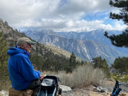 Dad eating lunch and taking in the fantastic view.