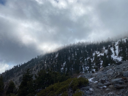 And the clouds are rolling in over the ridge, adding to the ambiance.