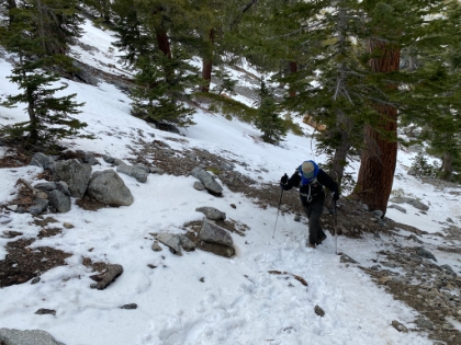 We're starting to get into some heavier snow as Dad powers along.