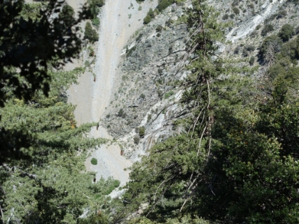 Looking down at San Antonio Falls from higher up the trail.
