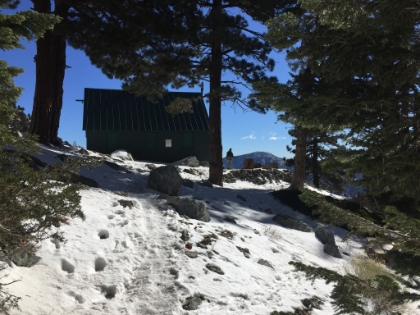 Dad's pic of me at the ski hut at 8,300'.