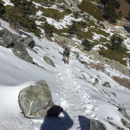 Dad's picture of me making the climb out of the bowl.