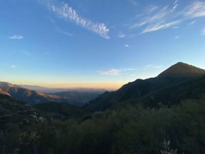 Smith Mtn and the valley below almost at sunset.