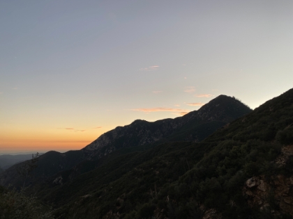 One last shot of Smith Mtn. We made it back to the car just before needing headlamps, then headed for BBQ in Azusa. We hadn't seen a single human on the trail all day!