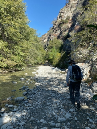 Heading out. Last time here, we would have been sloshing in water at this point. The water is defintely lower and much slower than last time, but actually higher than we expected for this time of year.