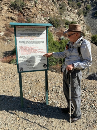 On to private land and almost to the bridge. This may be the first sign I've ever seen warning about "ignorance or general stupidity".