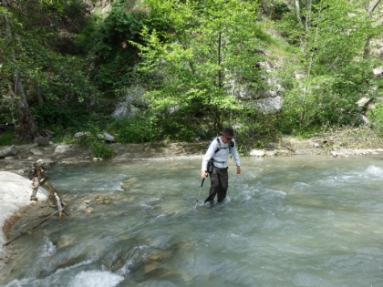 Another crossing. We're probably nowhere near the "real" trail at this point, but the wandering and water crossings are a lot more fun!