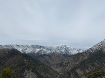 Starting to get above the snowline now and it's an interesting transition from browns to whites.