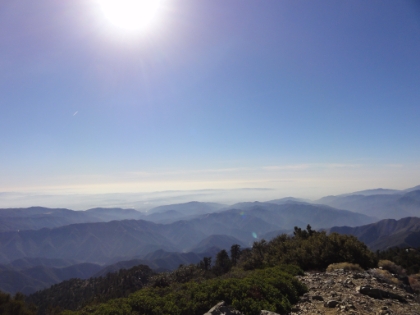 View from the top looking across the LA basin all the way out to the ocean, which you could probably see on a really clear day.