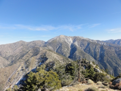 View of Mt. Baldy from the top. Unlike last time, there were actually a few people on the trail today. But judging by the sign-in box, I was still one of only a few to summit in the past several days. One of these days, I really want to take the ridge all the way to the Baldy summit. There's no trail, but it looks doable. Definitely on the to-do list for another day...