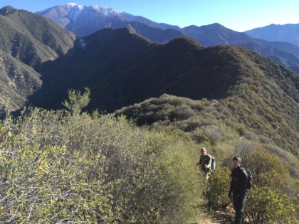 Dad's pictures of Dustin and I on the ridgeline. I never get tired of this ridgeline. The trail follows the ridge perfectly up and down all the way to Coldwater Saddle where the fun really starts.