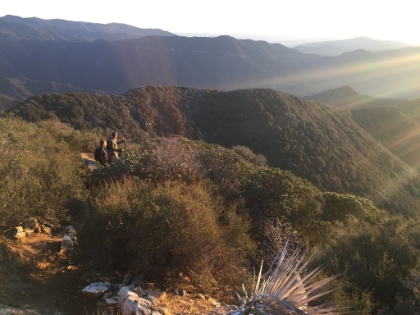 Back down the ridgeline in the glow of the setting sun.