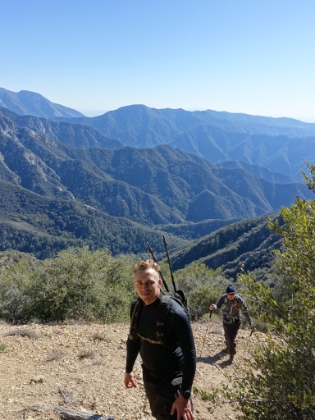 Up above the 6,000' line. A little further along and Dad decides to stop while he's ahead.  He waits for us as Dustin and I continue onward, hoping to summit.