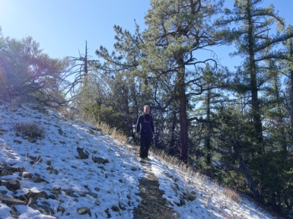 Starting to get into some bigger patches of snow.