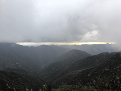 Now I'm back down into a light rain and looks like the storm is breaking in the distance.