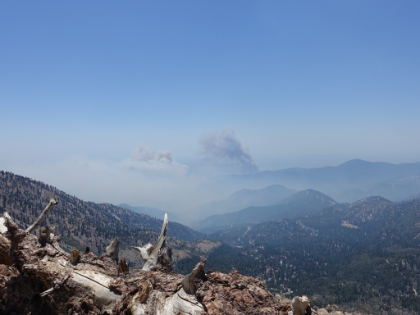 There are fantastic outlooks all along the trail for the next few miles. On a clear day, you can see all the way out to the ocean and Catalina. Not so much today. You can compare these photos to my previous trip up here on a clear day.