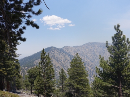 The ridge leading up to Baden-Powell. The dips mean there's uphill on the way back, which is never fun.