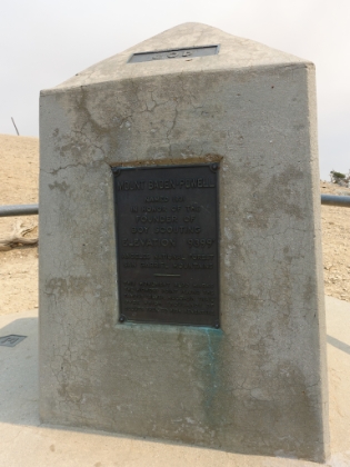 Made it at around 3:30pm. 9,399'. Here is the tribute to Lord Baden-Powell, founder of the Boy Scouts.