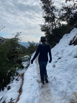 The snow starts getting pretty thick above 4,000'.