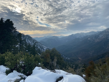 Made it to the saddle, looking down to Bear Creek on the other side.